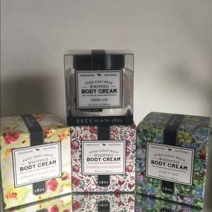 Set of 4 Beekman body creams.